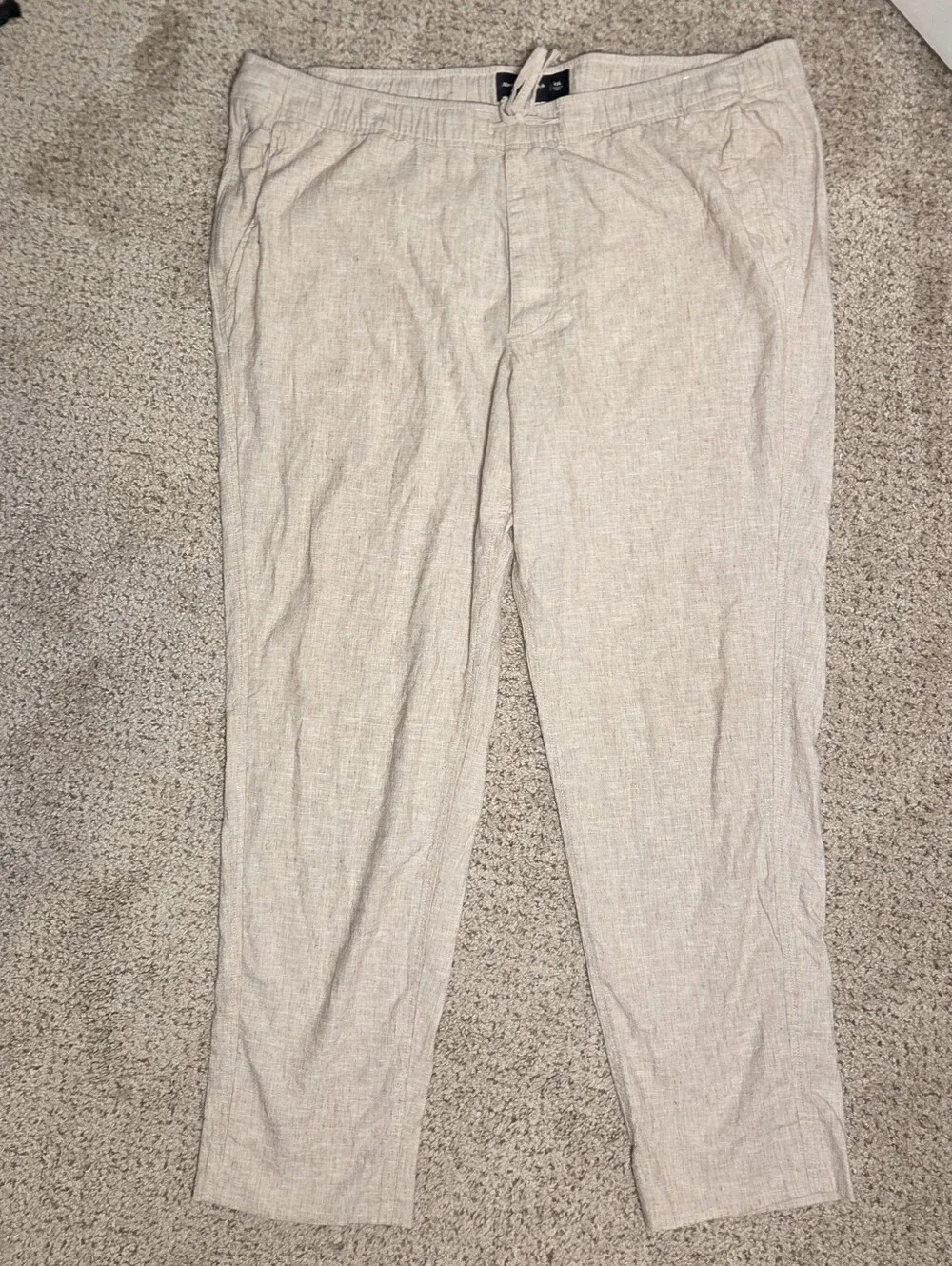 Abercrombie & Fitch Linen Blend Loose Pull On Pants Men's XXL Khaki Light Beige